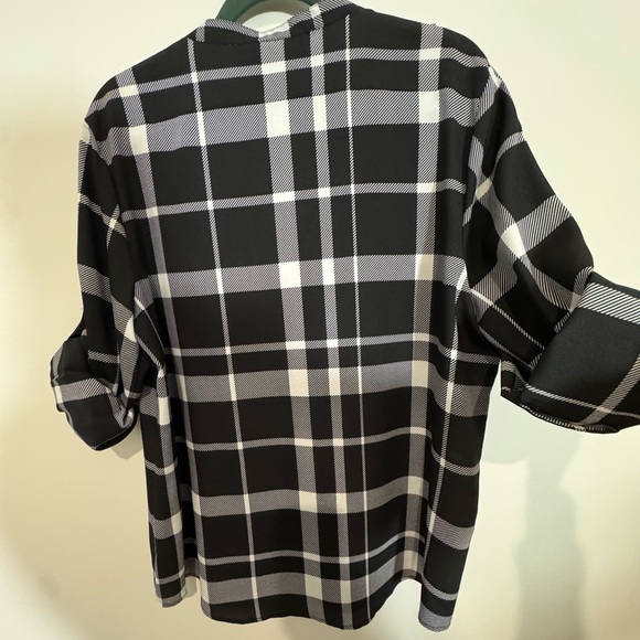 Women’s Black and White Plaid Button blouse  X-Large - Picture 4 of 6